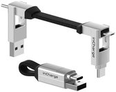 Bol.com inCharge 6 Korte oplaadkabel voor o.a. iPhone Lightning kabel usb c - 6 in één all you need - Kabel voor iPhone Samsung ... aanbieding