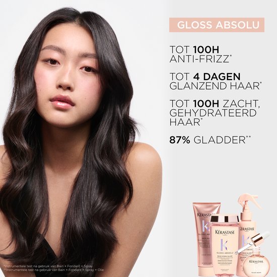 Kérastase Gloss Absolu Anti-Frizz Glaze Milk - Hydraterende Leave-In Haarspray die Beschermt tegen Hitte voor Lang, Pluizig Haar - 190ml