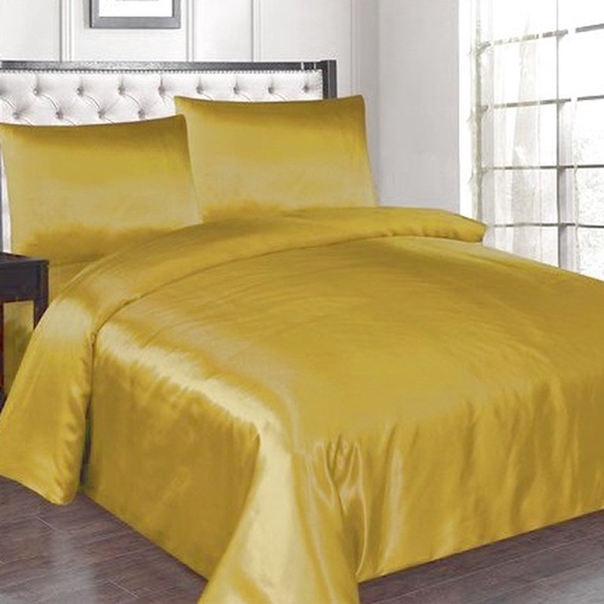 Glans Satijn Dekbedovertrek Beauty Silk Goud-2-persoons (200 x 200/220 cm)