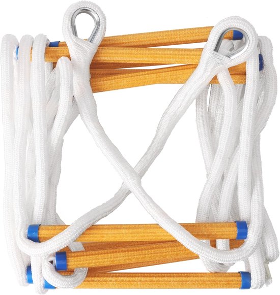 Vluchtladder 5 meter touw, brandladder, touwladder, vluchtladder balkon, brandvluchtladder - EN131-6 goedgekeurd - 5 meter - Tot 150kg