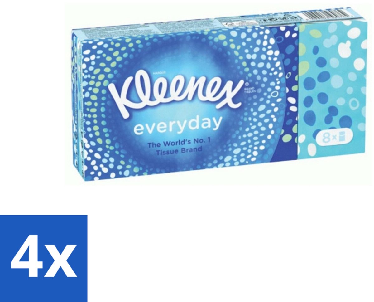 Kleenex - Zakdoekjes - Everyday - 8 Pakjes Zakdoekjes - Voordeelverpakking - 4 stuks