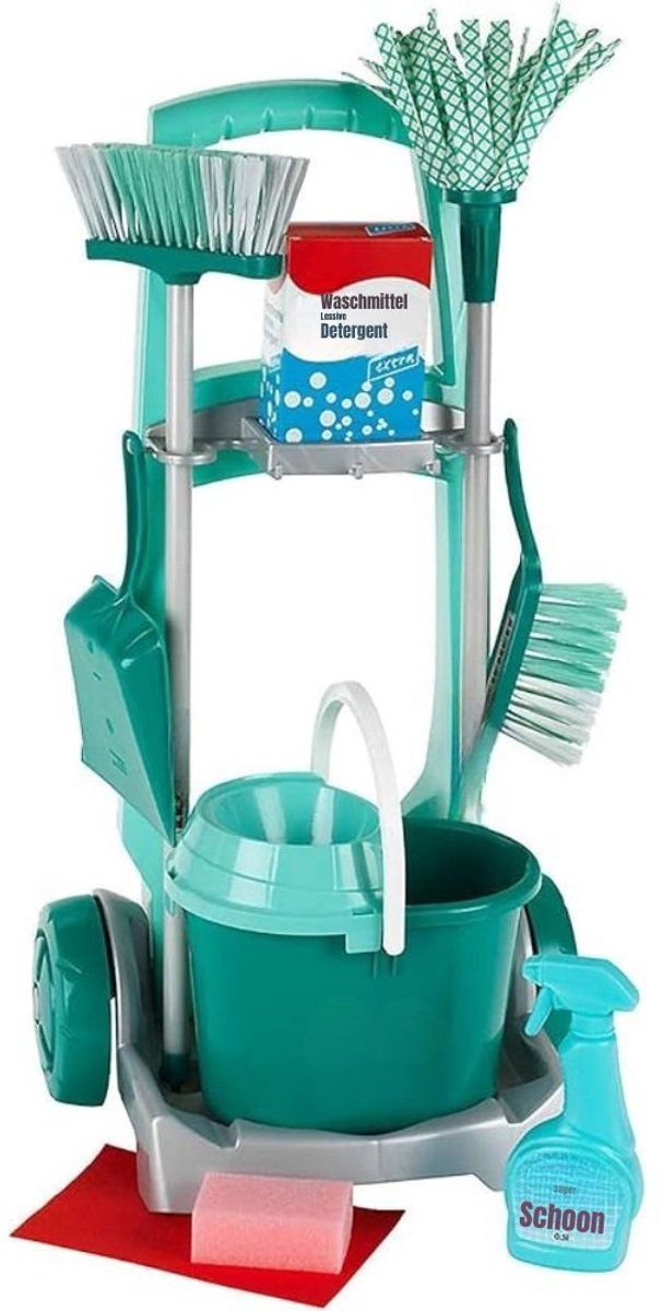 Zylo® Schoonmaakkar - Poets Wagen - Schoonmaakkast - 29x24x60cm - Blauwgroen