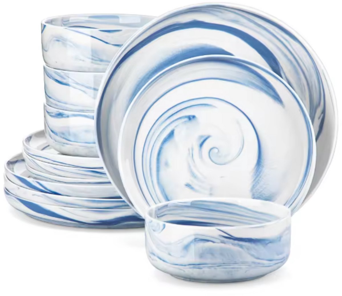 Imperial Dinerborden – 4 persoons – 24 delig – Blauw Keramisch – Dinerborden – Kleine Borden