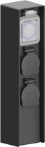 Ledvion - Buitenstopcontact Paal - Incl. Timer - 2 Stopcontacten - Waterdicht IP44