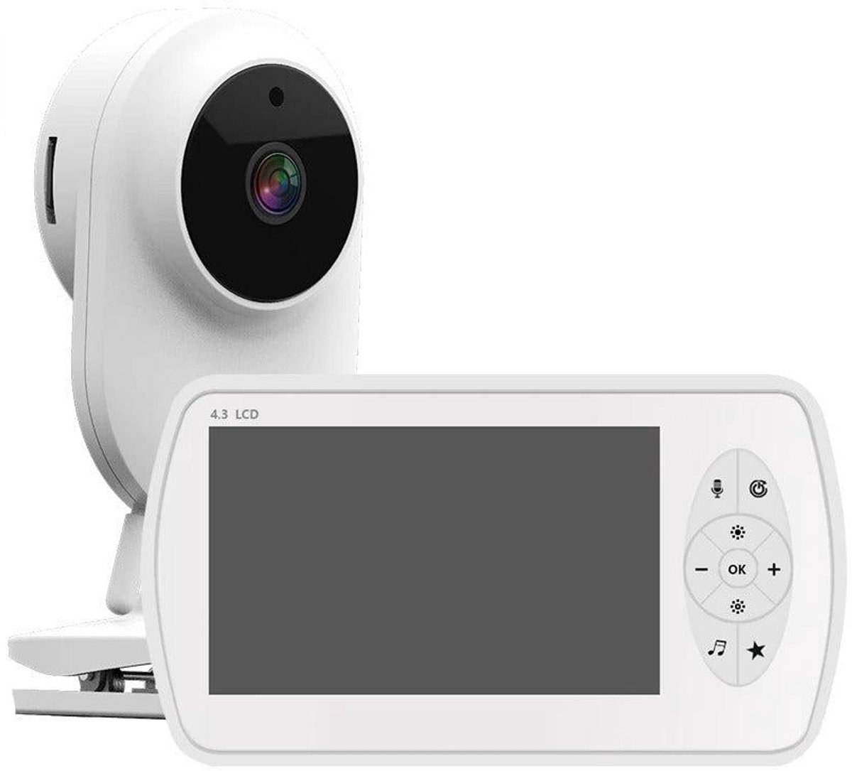 Babyfoon - met Camera - Baby Monitor - Binnencamera - 2MP - CMOS - 1080P (Full-HD) - met VOX-Functie - EU Plug - Wit