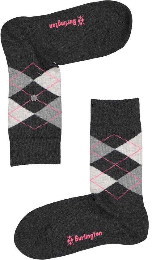 Burlington Everyday 2-Pack gedessineerd katoen multipack sokken dames grijs - maat 36-41