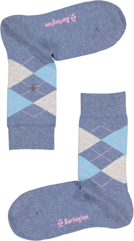 Burlington Everyday 2-Pack gedessineerd katoen multipack sokken dames blauw - maat 36-41