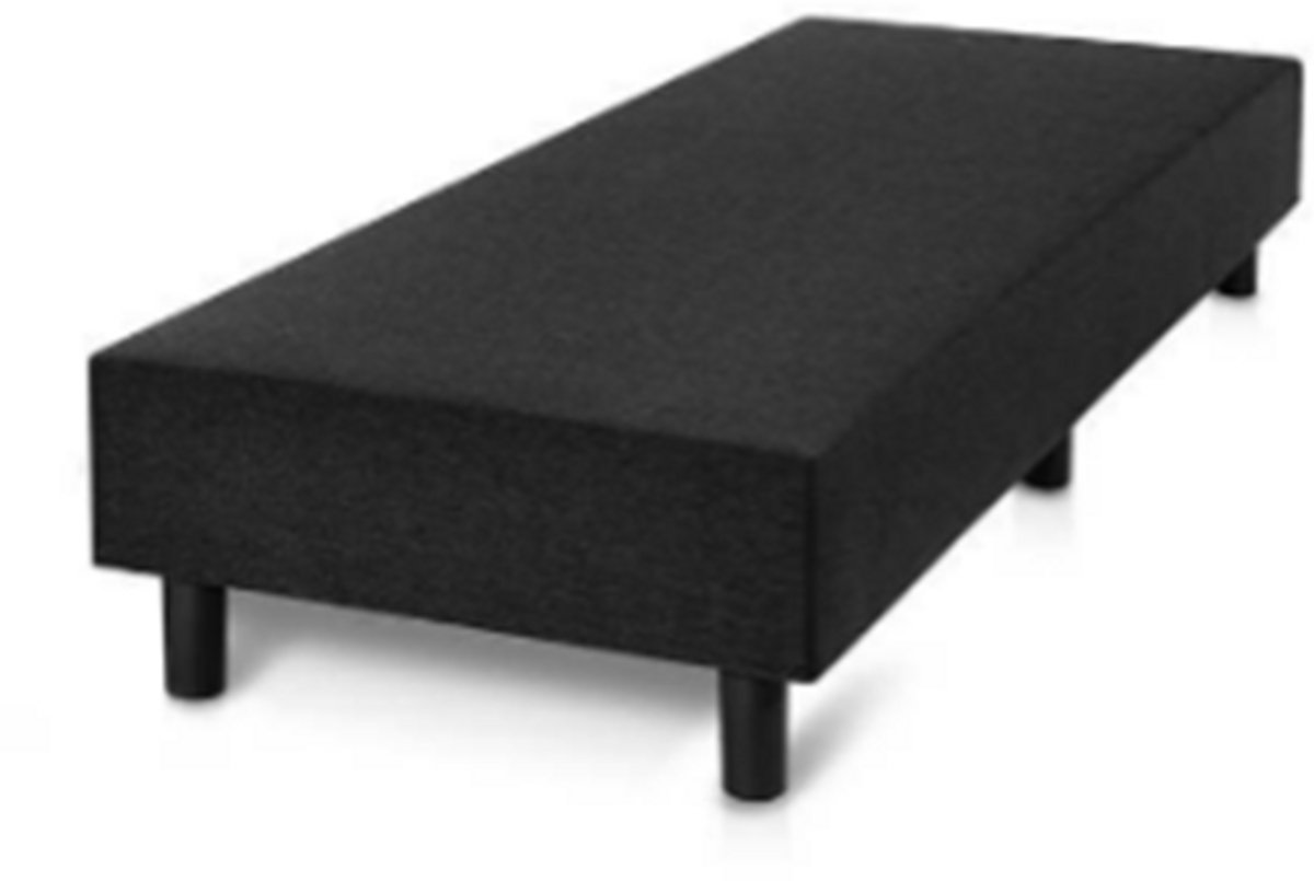 Nessa® 70x220- Boxspring Deluxe Bonell - Zwart PU Skin Leder - Geveerde Boxspring