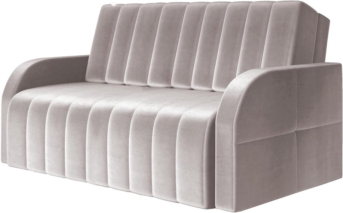 AJE Meubles B.V. Montana 120 - Slaapbank - Slim en Stijlvol - 141 x 104 x 90 cm - Transformeerbaar - Modern Baknje - Beige (Paros 02)