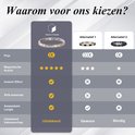 Tabel met productvergelijking. Zilverkleurige en gouden armband met rode, witte en zwarte magneten.