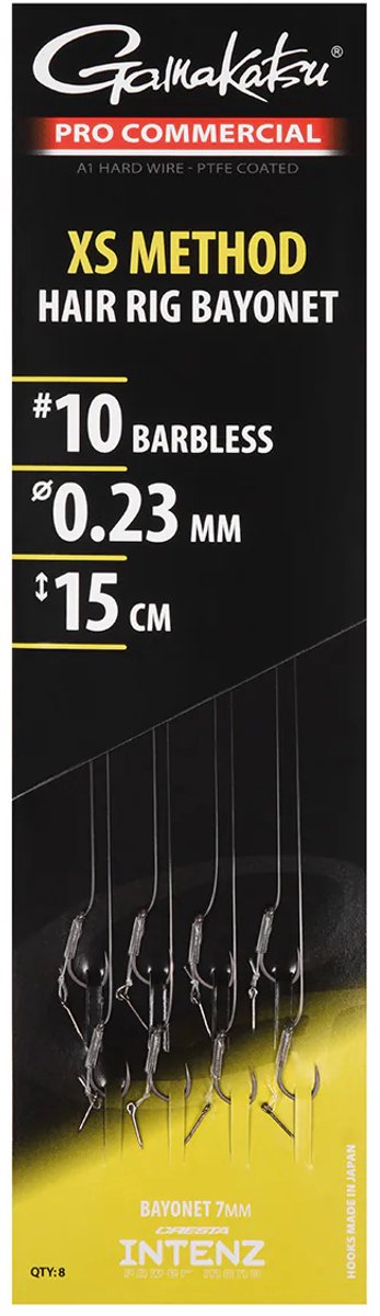 Gamakatsu Pro Commercial XS Method Hair Rig Bayonet Barbless H12 0.21mm 10cm — afbeelding 5