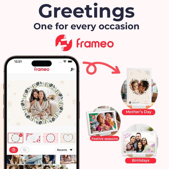 Frameo Digitale Fotolijst, 10,1 Inch, 5000 MAh, Werkt Op Batterijen Wifi 32 Gb Hd Ips Touchscreen Met Draadloze Oplader Automatische Rotatie Direct Delen Van Foto Video Via De App 1308903989