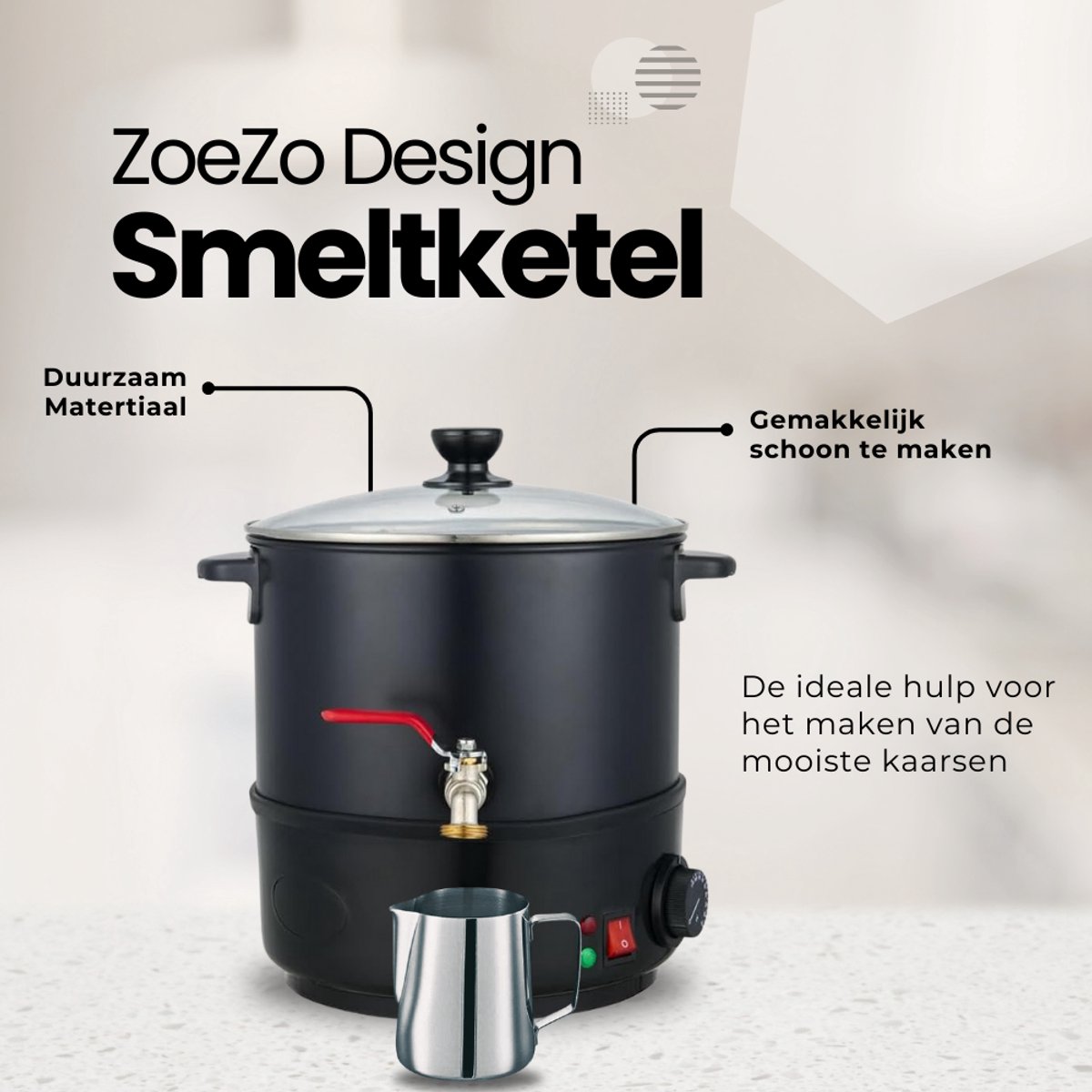 Kanbihao Wassmelter 1000 W, 10 liter, kaarswas, smeltpot