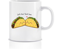 Twee knuffelende taco's mok "Let's taco 'bout love" - leuk cadeau voor verjaardag, Valentijn en meer