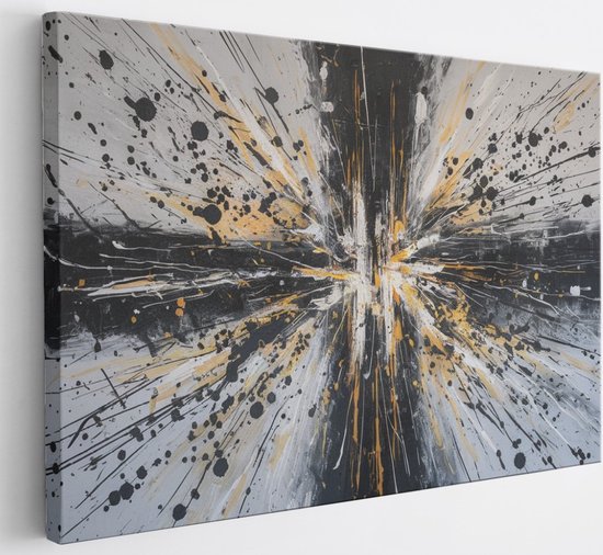 Saammp Canvas Schilderij - explosie - Abstract - 45x30 - Foto op canvas - Wanddecoratie - Muurdecoratie Woonkamer - Slaapkamer decoratie - Canvas Print