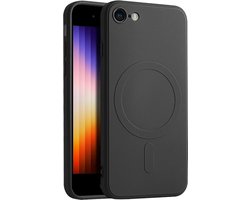 Casify Siliconen Hoesje geschikt voor MagSafe iPhone SE (2022 / 2020) / 8 Hoesje - Zwart