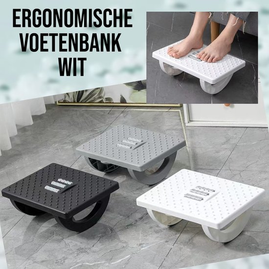 Allernieuwste.nl® Repose-pieds Repose-pieds Bureau Repose-pieds Ergonomique - Repose-pieds Bureau Antidérapant - BLANC