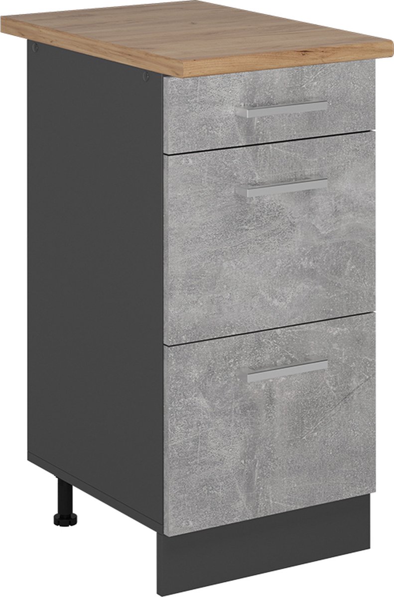 Vicco R-Line Keukenonderkast – 40 cm met laden, WB Eik Beton