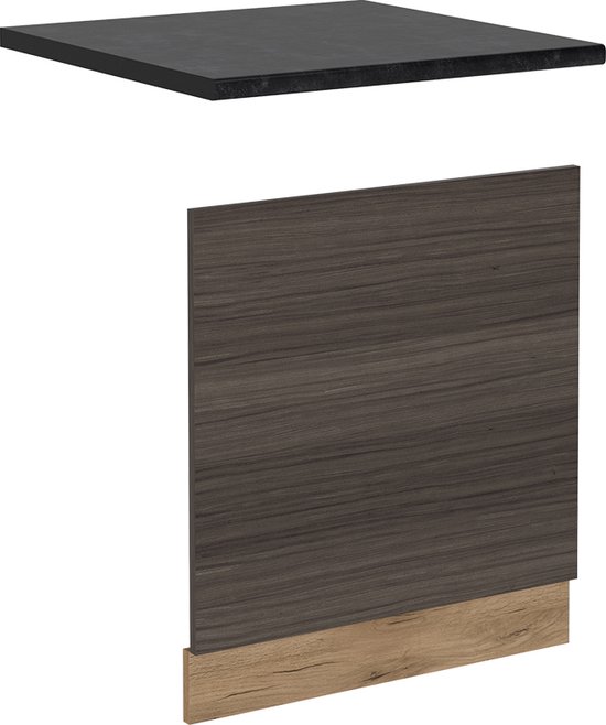 Vicco Keuken Rline 240cm, Pt Antraciet Beton/gouden Kracht Eik Gouden Kracht Eik 535