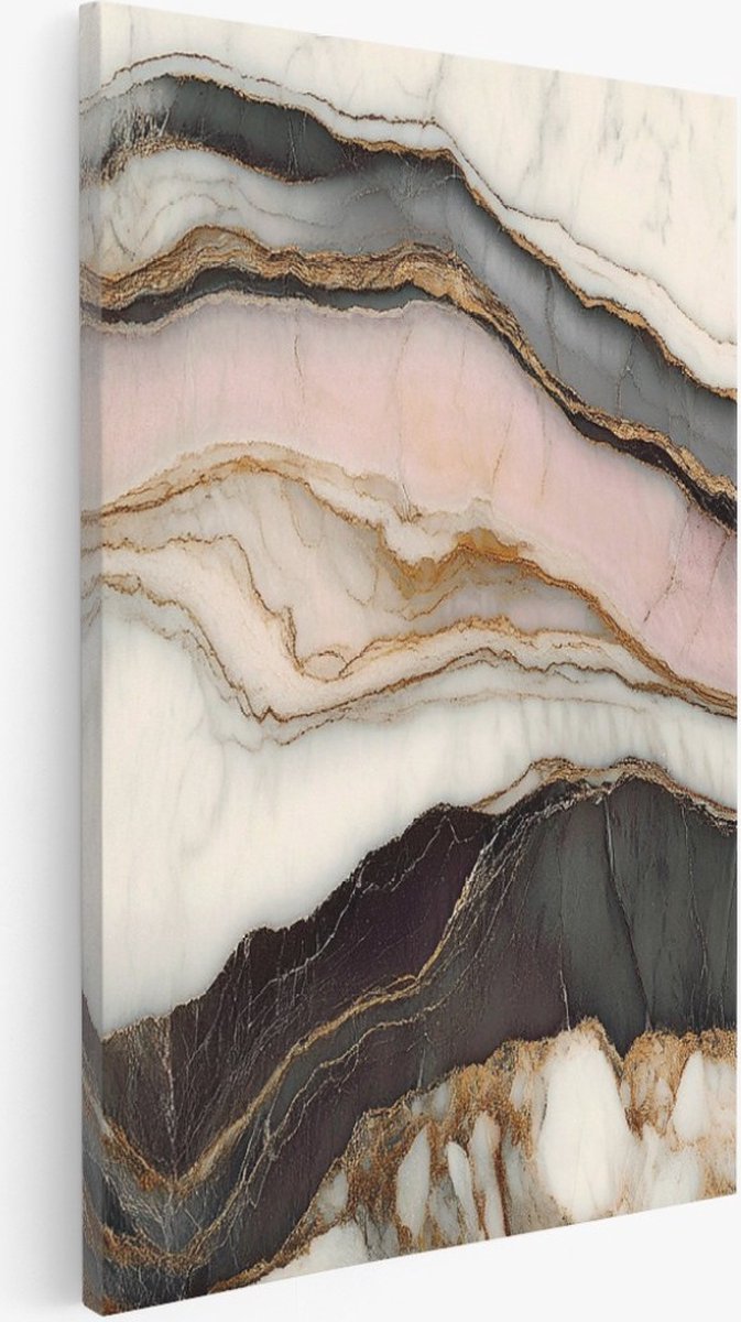 Saammp Canvas Schilderij - Pastel - Kunst - Abstracte wanddecoratie- 60x90 - Foto op canvas - Wanddecoratie - Muurdecoratie Woonkamer - Kantoor Decoratie Multicolor