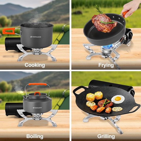 SMH LINE® Premium Opvouwbaar Camping kooktoestel - Incl. 4x Gasflessen - Draagbaar Gasfornuis - Kooktoestel op Gas van SMH LINE® — afbeelding 5