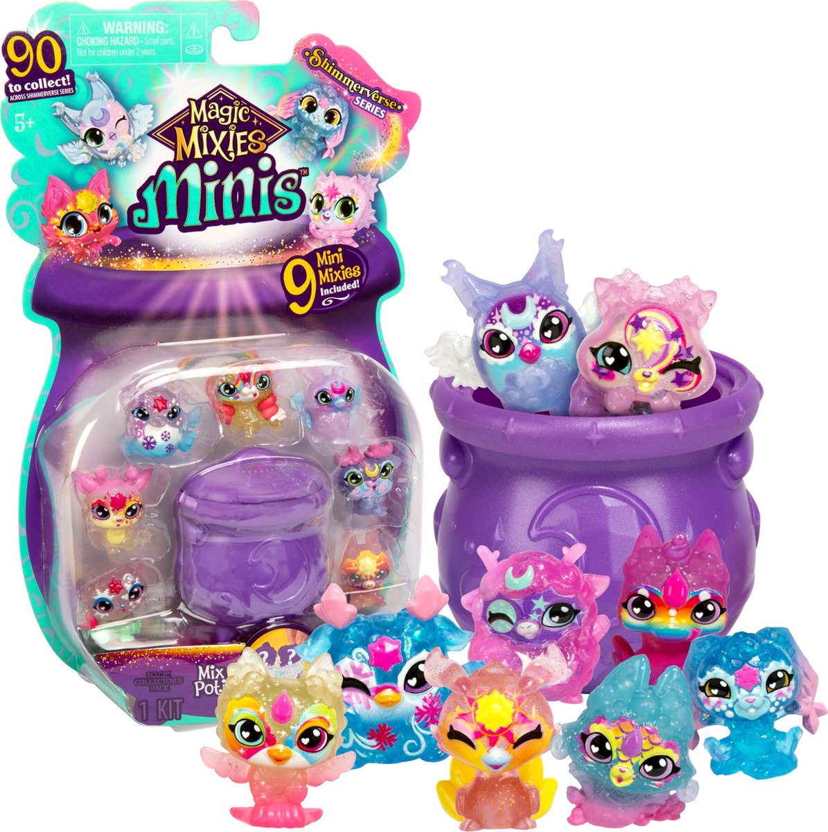 Magic Mixies Mini's 9-pack - Magische Mini Mixies in een paarse miniketel