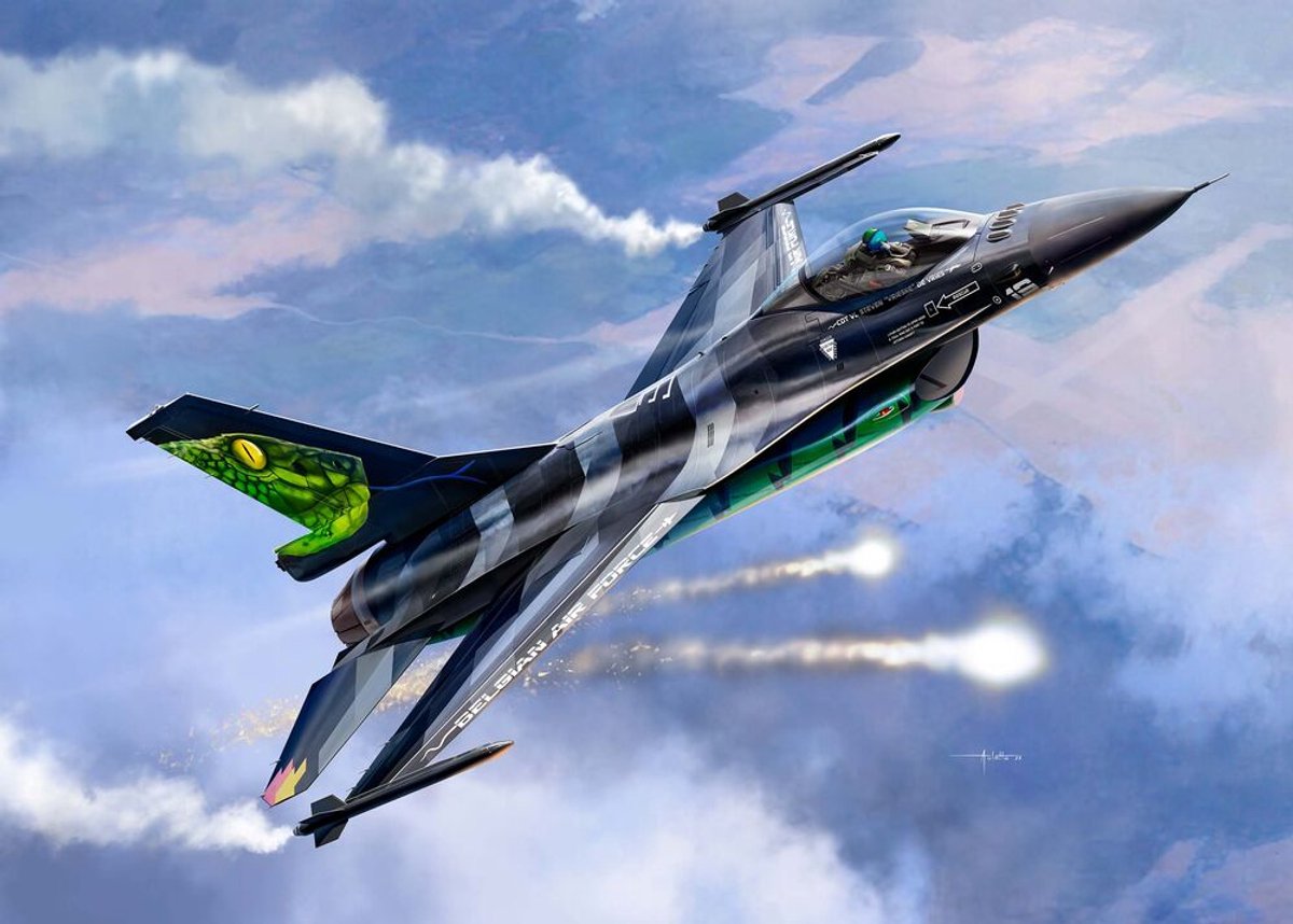Kinetic Modelbouwpakket Militaire voertuigen - 48154 General Dynamics F-16 Fighting Falcon - F-16A MLU Dream Viper - België - Straaljager Plastic - 1:48 - Modelbouw