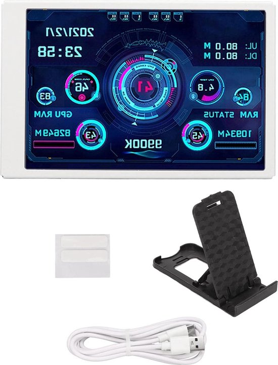 3,5-inch IPS-minischerm, Pc-sensorpaneelweergave, USB-computertemperatuurmonitor, Secundair Pc-scherm voor CPU, GPU, RAM, FPS en HDD-gegevens enz