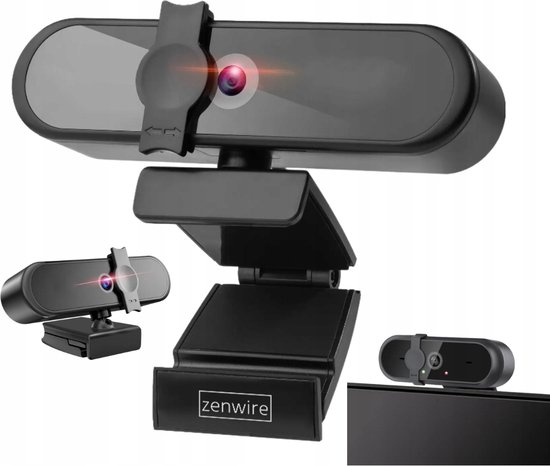 Zenwire W6 Webcam met microfoon en kap - USB 3.0 - Full HD 1080p - Autofocus - Ruisonderdrukking - Plug and Play