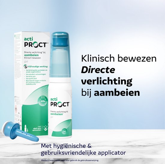 Actiproct Gel Can 45 ml - Aambeienzalf met direct verkoelend effect, Snelle verlichting bij aambeien, Verlicht snel en hygiënisch anale ongemakken, Vermindert jeuk en Verlicht irritatie, incl. aanbrengsysteem