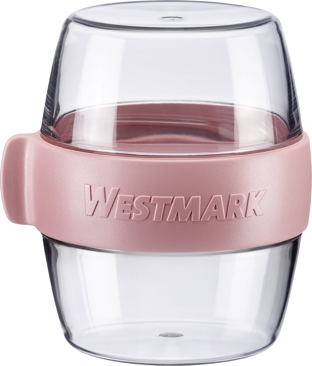 Westmark pocket box Mini, praktisch maaltijdbakje voor onderweg, ideaal voor yoghurt, fruit, groenten, snacks, 400 ml (2 x 200 ml), BPA-vrij, roze