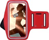 Samsung Galaxy Xcover Pro Sportband hoes Sport armband hoesje Hardloopband hoesje Rood Pearlycase