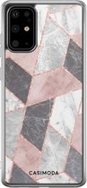 Samsung S20 Plus hoesje siliconen - Stone grid marmer | Samsung Galaxy S20 Plus case | multi | TPU backcover transparant