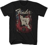 Fender Heren Tshirt -L- Distressed Guitar Zwart