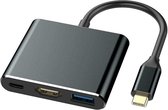 MMOBIEL HDMI naar USB Type C Hub Adapter voor Macbook - Samsung - USB 3.1 - 3.0 - Aluminium ZWART