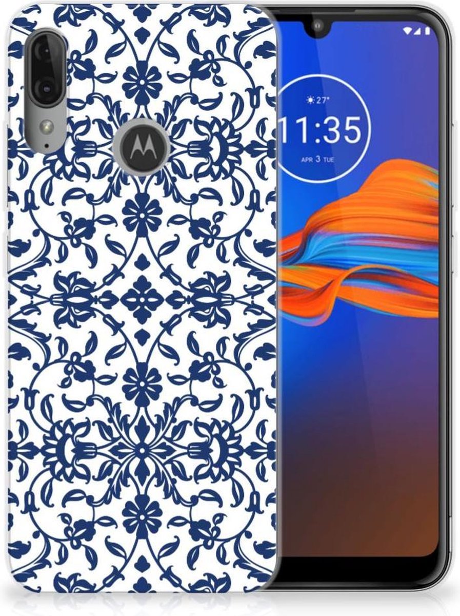 Motorola Moto E6 Plus TPU Case Flower Blue