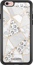 iPhone 6/6s hoesje glass - Stone & leopard | Apple iPhone 6/6s case | Hardcase backcover zwart