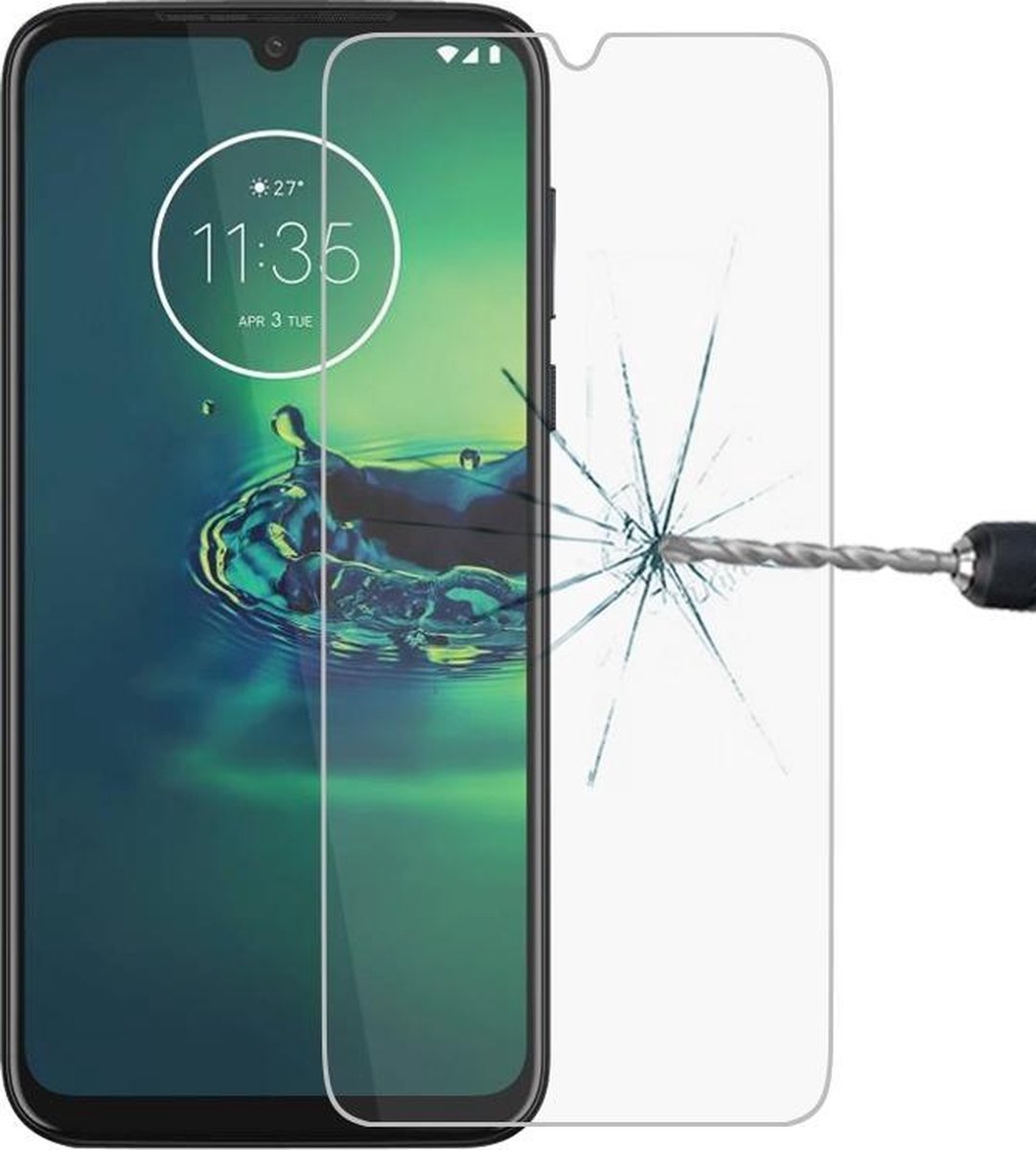 Let op type!! Voor Motorola Moto G8 plus 9H 2.5 D gehard glas film op Prijzenvolger.com