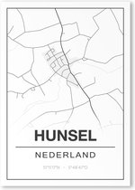 Poster/plattegrond HUNSEL - 30x40cm