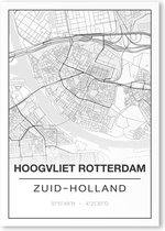 Poster/plattegrond HOOGVLIET ROTTERDAM - A4