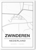 Poster/plattegrond ZWINDEREN - 30x40cm