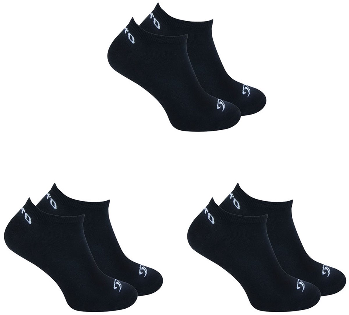 O’Neill 6-Pack Sportieve Sneakersokken Katoen met Logo Heren Dames – 43-46 730003 Zwart