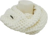 Grof gebreide colsjaal wit voor dames - Fashion wintersjaal - Shawl rond