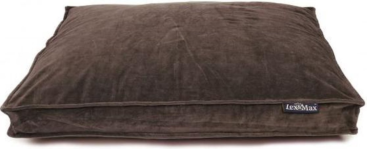Lex & Max Royal Velvet - hondenkussen - Boxbed - Chocolate - 75x50cm
