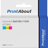 PrintAbout huismerk Inktcartridge 592-11329 (X738N) 3-kleuren geschikt voor Dell