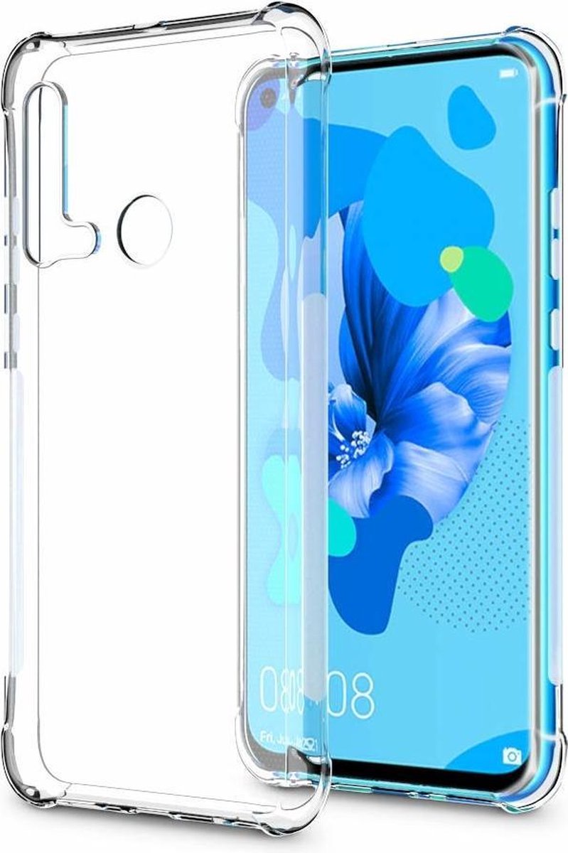 Huawei P20 lite (2019) Transparant Anti Shock Hoesje + Screenprotector glas - van Bixb