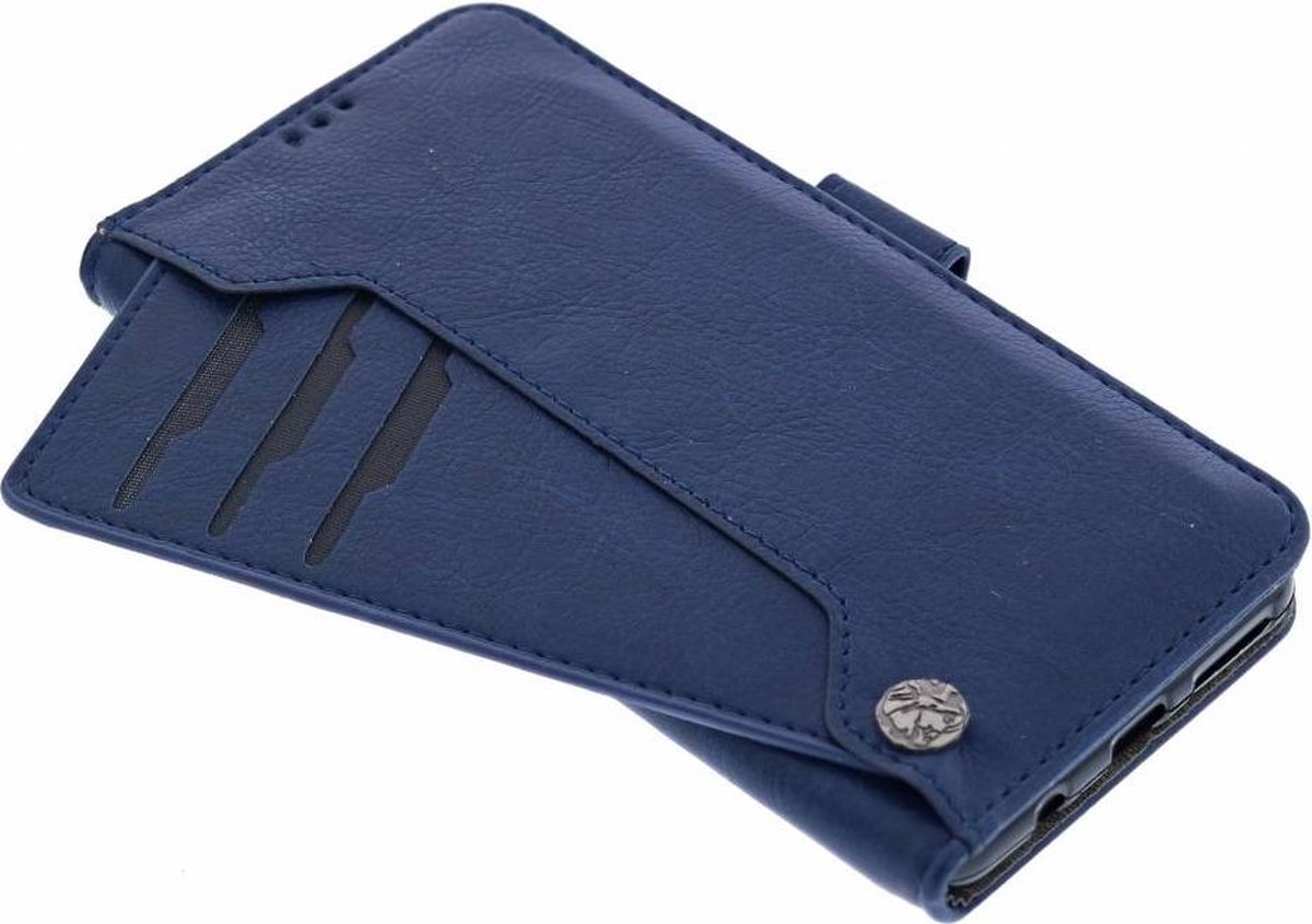 Samsung Galaxy S10 Plus Flip Cover met Uitschuifbare Kaartenhouder Blauw - van Bixb