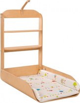 Design babyverschoontafel inclusief matras - gevormd massief hout, verticaal
