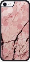 iPhone 8 Hardcase hoesje Pink Marble - Designed by Cazy
