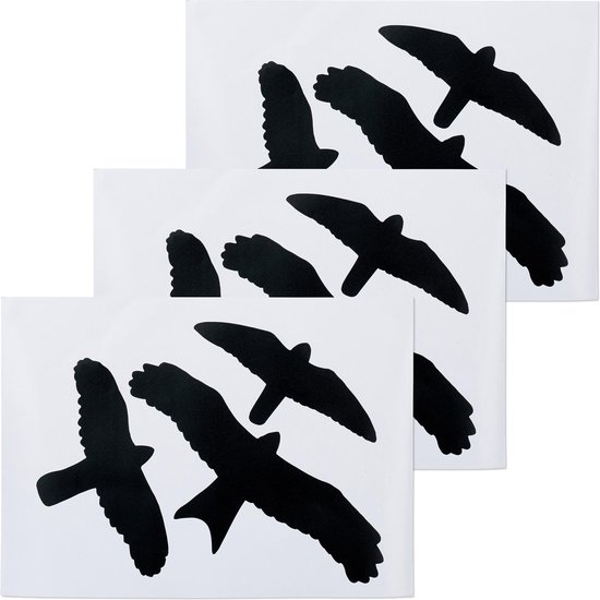 Relaxdays raamstickers vogels - set van 9 stuks - zwart - vogelverschrikker - vogelsticker